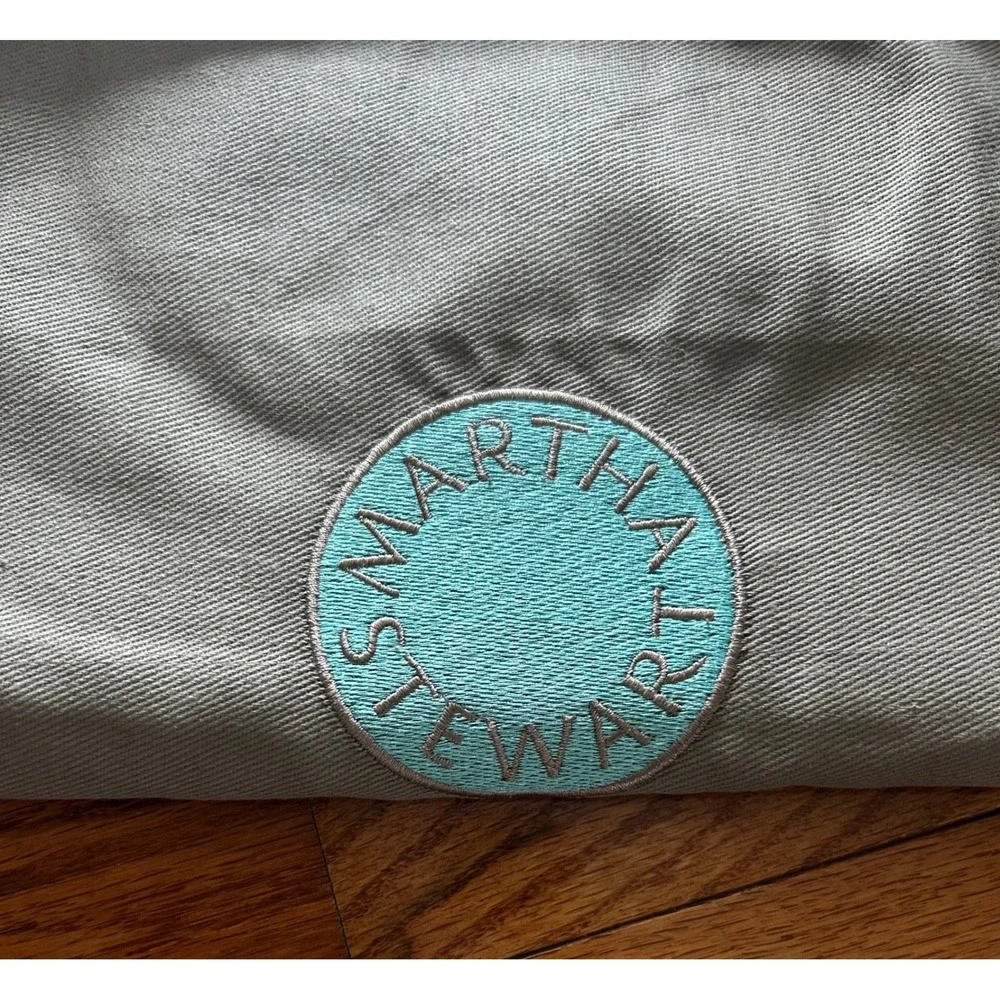 Vtg Martha Stewart Collection Chef's Apron Taupe Mint Green 100% Cotton NWT